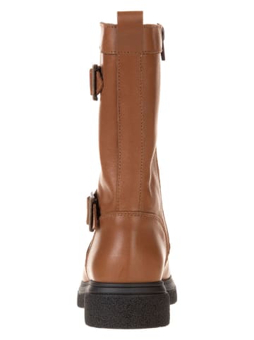 lamino Skórzane kozaki w kolorze jasnobrązowym