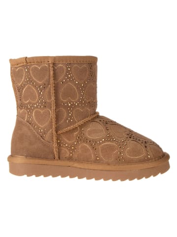 lamino Leder-Boots in Hellbraun