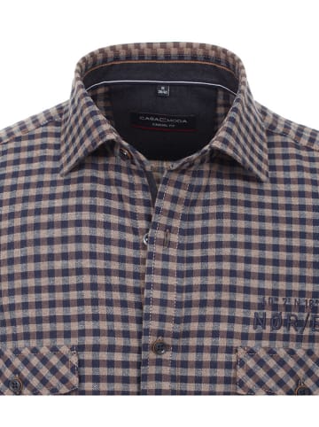 CASAMODA Koszula - Casual fit - w kolorze granatowo-jasnobrązowym