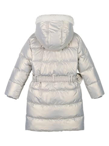 Le Chic Doorgestikte mantel "Bodhi" zilverkleurig