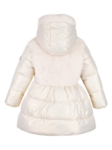 Le Chic Doorgestikte mantel "Bloom" crème