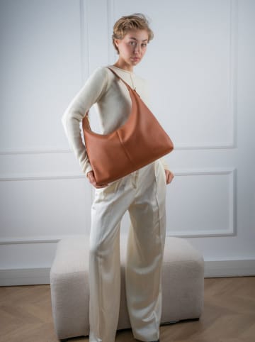 Christian Laurier Leder-Schultertasche "Alix" in Hellbraun - (B)43 x (H)25 x (T)10 cm