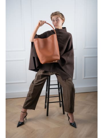 Christian Laurier Leder-Schultertasche "Dune" in Hellbraun - (B)26 x (H)36 x (T)16 cm