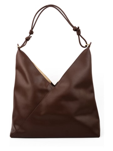 Christian Laurier Leder-Schultertasche "Gwen" in Braun - (B)37 x (H)39 x (T)16 cm