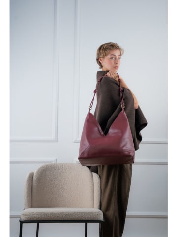 Christian Laurier Skórzana torebka "Gwen" w kolorze bordowym - 37 x 39 x 16 cm