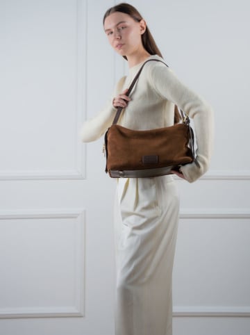 Christian Laurier Leder-Schultertasche "Yra" in Braun - (B)34 x (H)18 x (T)12 cm