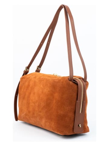 Christian Laurier Leder-Schultertasche "Yra" in Orange - (B)34 x (H)18 x (T)12 cm