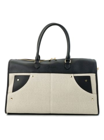 Christian Laurier Leder-Reisetasche "Jay" in Schwarz/ Weiß - (B)45 x (H)28 x (T)17 cm