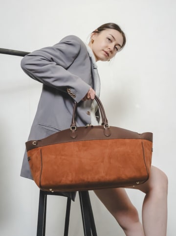 Christian Laurier Leder-Reisetasche "Nay" in Hellbraun/ Braun - (B)46 x (H)28 x (T)20 cm