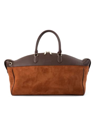 Christian Laurier Leren reistas "Nay" lichtbruin/bruin - (B)46 x (H)28 x (D)20 cm