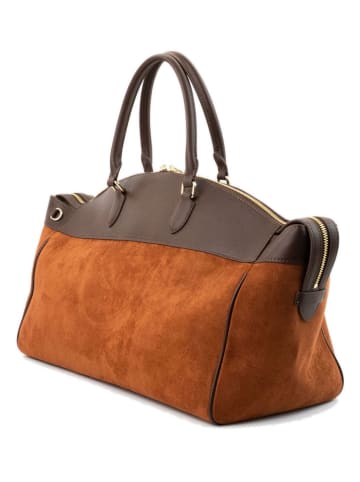 Christian Laurier Leren reistas "Nay" lichtbruin/bruin - (B)46 x (H)28 x (D)20 cm