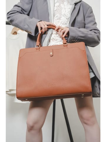 Christian Laurier Leder-Businesstasche "Nya" in Camel - (B)42 x (H)32 x (T)14 cm