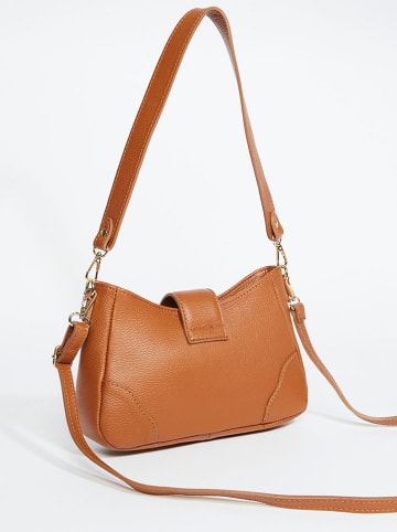 Christian Laurier Leder-Umhängetasche ''Jenna'' in Camel - (B)27 x (H)19 x (T)8 cm