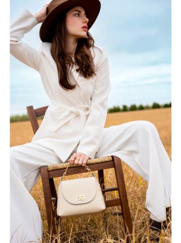 Christian Laurier Leder-Umhängetasche "Zia" in Beige - (B)21 x (H)18 x (T)7,5 cm