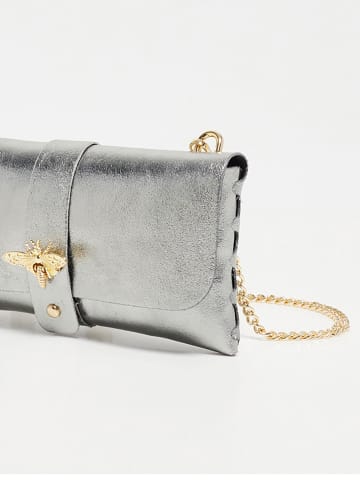 Christian Laurier Leren schoudertas "Ivy" zilverkleurig - (B)23 x (H)12,5 x (D)2 cm