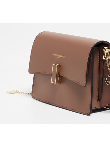Christian Laurier Leren schoudertas "Mini Emma" taupe - (B)21 x (H)16 x (D)8 cm