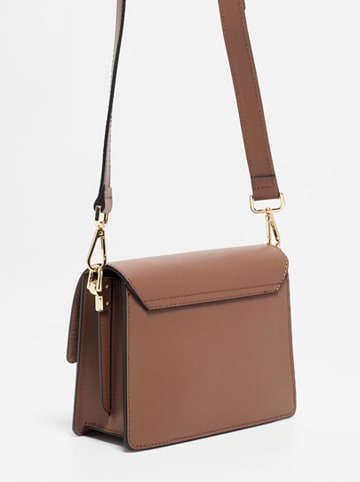 Christian Laurier Leder-Umhängetasche "Mini Emma" in Taupe - (B)21 x (H)16 x (T)8 cm