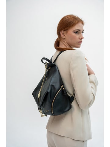 Christian Laurier Leder-Rucksack "Racha" in Schwarz - (B)30 x (H)40 x (T)16 cm