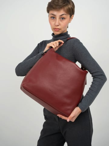 Christian Laurier Leder-Schultertasche "Orient" in Rot - (B)38,5 x (H)34 x (T)13 cm