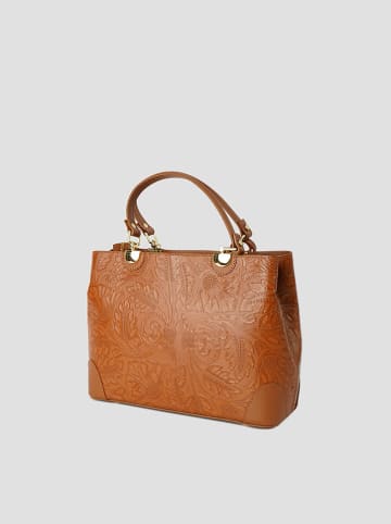 Christian Laurier Leder-Henkeltasche "Lyra" in Hellbraun - (B)35 x (H)23 x (T)11 cm