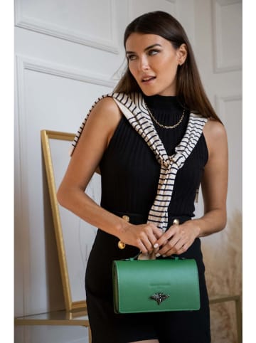 Christian Laurier Skórzana torebka "Stacy" w kolorze zielonym - 22 x 12 x 4 cm