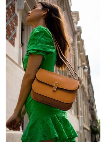 Christian Laurier Leder-Schultertasche "Roma" in Camel - (B)24 x (H)15 x (T)8 cm