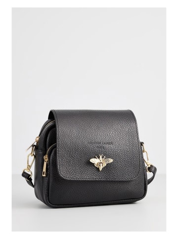 Christian Laurier Leder-Umhängetasche "Beeza" in Schwarz - (B)22 x (H)18 x (T)7 cm