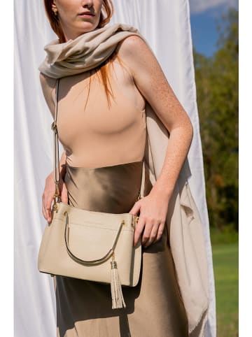 Christian Laurier Skórzana torebka "Lamy" w kolorze kremowym - 27 x 18 x 11 cm