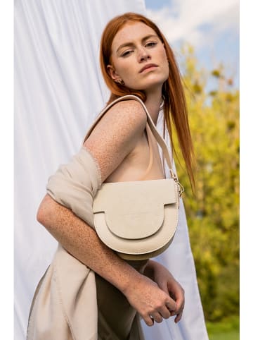 Christian Laurier Leder-Schultertasche "Lexa" in Creme - (B)22 x (H)18 x (T)8 cm