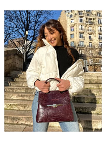 Christian Laurier Leder-Henkeltasche "Emy" in Bordeaux - (B)27 x (H)19 x (T)12 cm