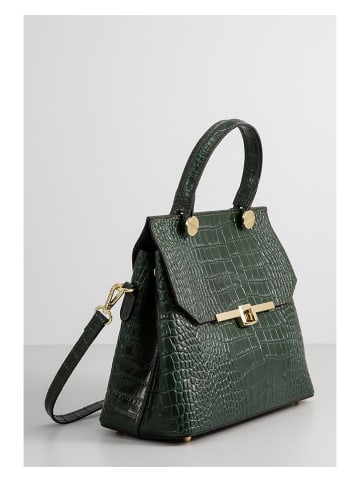 Christian Laurier Skórzana torebka "Emy" w kolorze zielonym - 27 x 19 x 12 cm