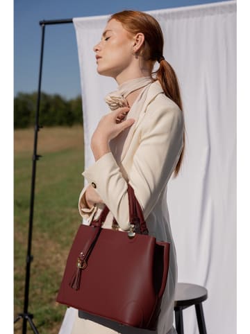 Christian Laurier Leren handtas "Armel" bordeaux zwart - (B)30 x (H)23 x (D)10 cm