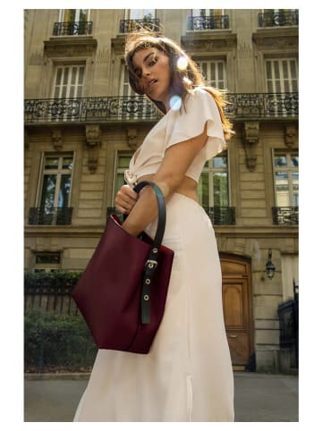 Christian Laurier Leren handtas "Jeny" bordeaux - (B)29 x (H)32 x (D)13 cm