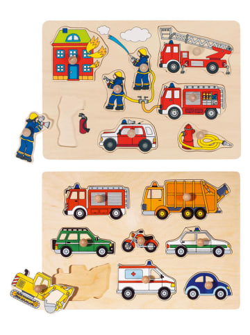 Goki 2-delige set: steekpuzzel "Fahrzeuge" - vanaf 12 maanden