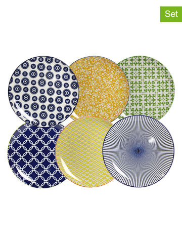 Ard'time 6-delige set: dessertborden "Sabae" meerkleurig - Ø 21 cm