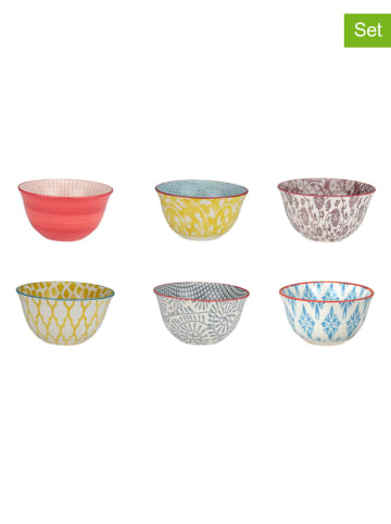 Ard'time 6-delige set: kommen "Sabae" meerkleurig - (H)6 x Ø 12 cm