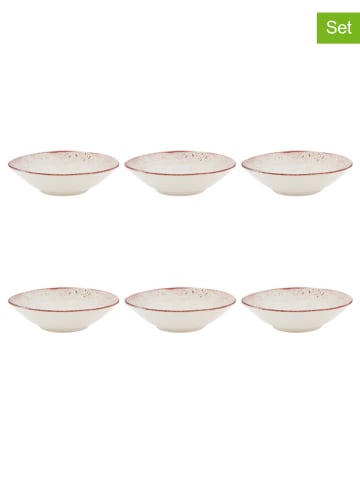 Ard'time 6er-Set: Suppenteller "Agate" in Beige/ Rosa - Ø 21 cm