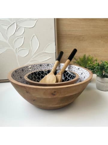 Ard'time Salatbesteck "Black" in Hellbraun/ Schwarz - (L)30 cm