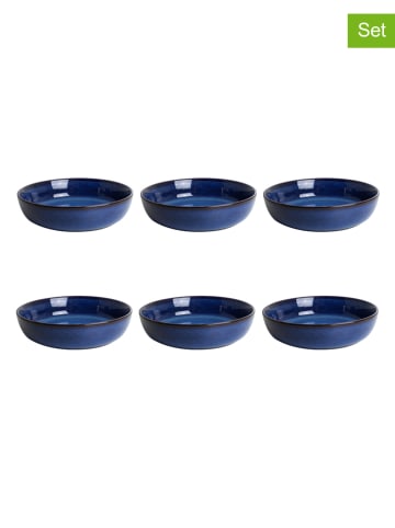 Ard'time 6er-Set: Suppenteller "Blue moon" in Blau - Ø 18 cm