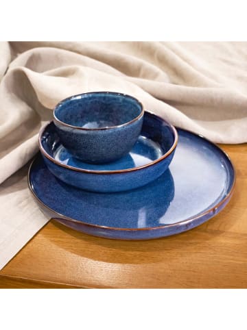 Ard'time 6er-Set: Suppenteller "Blue moon" in Blau - Ø 18 cm