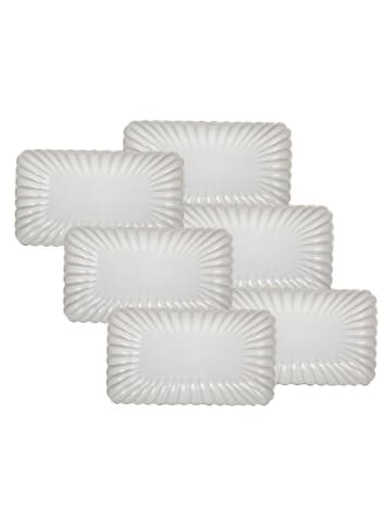 Ard'time 6er-Set: Servierteller "Coquillage" in Weiß - (B)26 x (H)15 cm