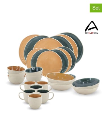 Ard'time 30tlg. Kombiservice "Coralia" in Beige/ Orange/ Grün