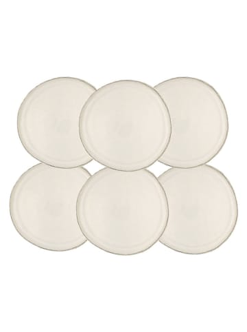 Ard'time 6er-Set: Frühstücksteller "Coton" in Creme - Ø 20 cm
