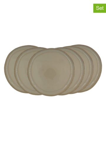 Ard'time 6er-Set: Speiseteller "Dune" in Grün - Ø 27 cm