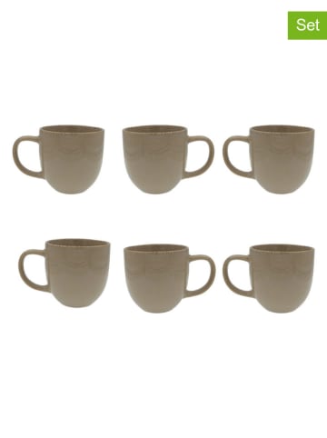 Ard'time 6er-Set: Kaffeetassen "Dune" in Grün - (H)9 x  Ø 12 cm