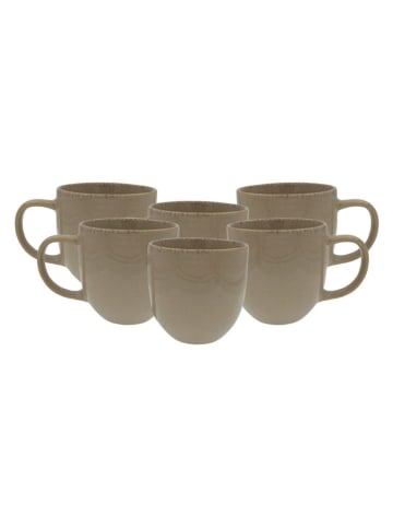Ard'time 6er-Set: Kaffeetassen "Dune" in Grün - (H)9 x  Ø 12 cm