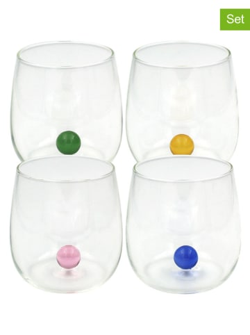 Ard'time 4-delige set: glazen "Gaia" meerkleurig - 500 ml