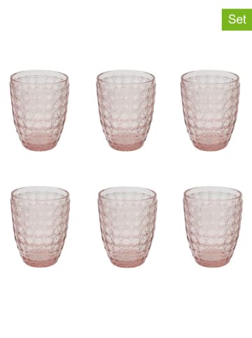 Ard'time Szklanki (6 szt.) "Hanae" w kolorze jasnoróżowym - 350 ml