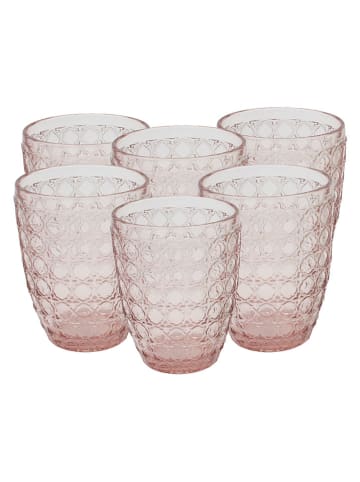 Ard'time Szklanki (6 szt.) "Hanae" w kolorze jasnoróżowym - 350 ml