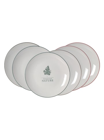 Ard'time Talerzyki deserowe (6 szt.) "Hortus" w kolorze białym ze wzorem - Ø 20 cm